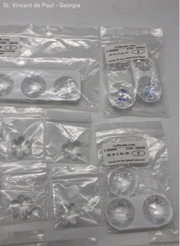 VTG Swarovski Edelweiss Pendant Lot Of 44 Art Beads 14mm, 18mm, 20mm, 25mm 28mm - Picture 3 of 5