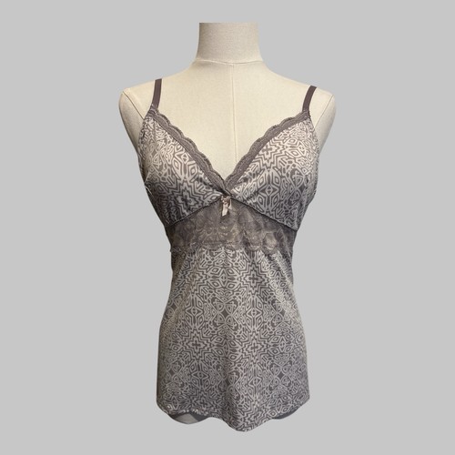 Y2K Coquette Light Purple Lace Trim Old Hollywood Glamour Cami Top Size L - Picture 9 of 9