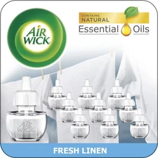 Air Wick Plug in Scented Oil Refill, 10ct, Fresh Linen, Air Freshener, Essential