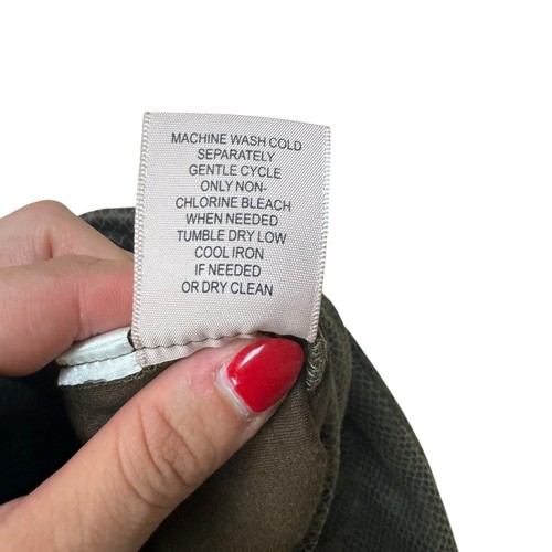 Pantalones ajustados Philosophy L marrón oliva estampado piel de serpiente imitación cuero nuevos con etiquetas - Imagen 8 de 10