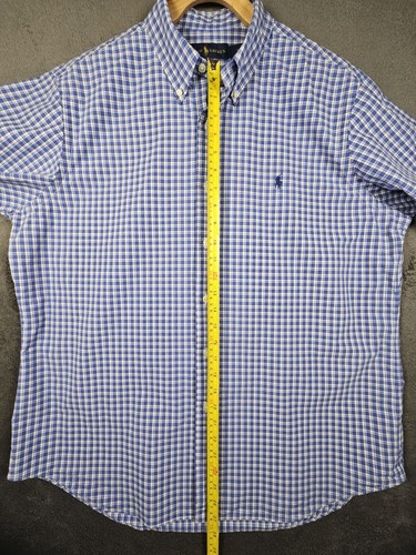 Ralph Lauren Men's Blue Plaid Short Sleeved Shirt Size XL - Bild 7 von 11