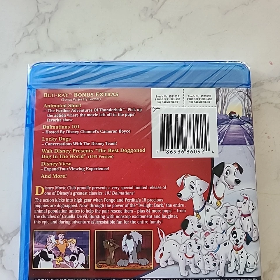 101 Dalmatians NEW Blu-ray & DVD with Slipcover Disney Movie Club Exclusive 2018 - Image 4 of 4