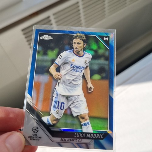 2021-22 Topps Chrome Luka Modric #85 Rare Blue Refractor 034 /150 Real Madrid - Bild 4 von 4