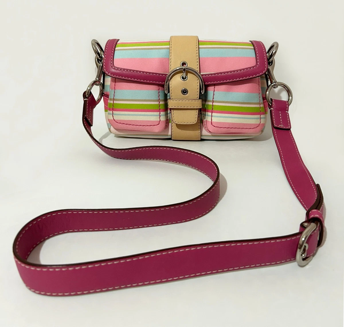 Coach Pink Striped Bags & Handbags for Women for sale | eBay