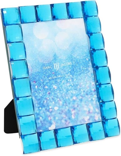 Isaac Jacobs Decorative Sparkling Light Blue Jewel Picture Frame, Photo... - Picture 20 of 37