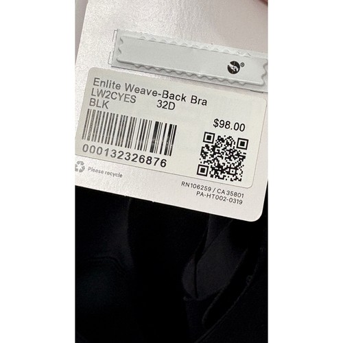 Lululemon Sports Bra Enlite Weave Back Women 32D Black Run High Support New - Picture 9 of 10