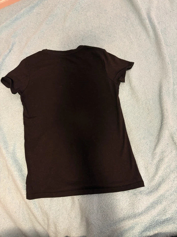 Faded Glory Girls Size 7-8 Stay Awesome Short Sleeve Black T-Shirt - Image 4 of 4