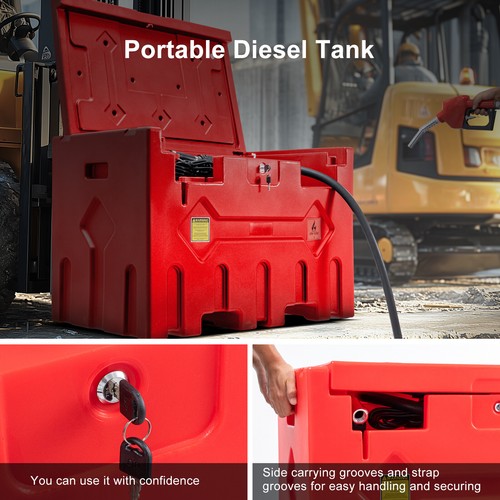 Ginkman Red Portable 52 Gallon Diesel Tank with 12V DC Electric Transfer Pump - Picture 5 of 9