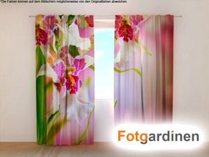 Auf Mass Fotogardinen Aus Chiffon Orchidee Vorhang Mit Motiv