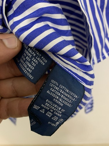 RALPH LAUREN KIDS SHIRT SIZE 6  BLUE COTTON LONG SLEEVE LOGO MADE IN CHINA #C2 - Picture 6 of 7