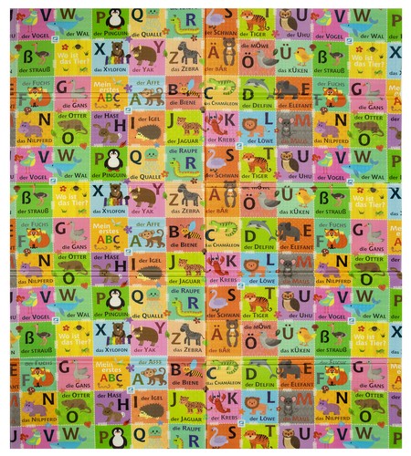 Doppelseitig faltbare XPE-Schaumstoff 180x200 Alphabet Deutsches Dorf Humbi - Bild 4 von 11