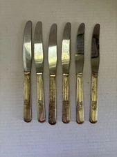 6 Count Silver Plate Silverplate VTG 1939 Dinner Knives (also Wm Rogers Mfg Co)