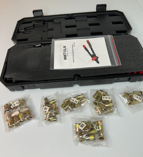 WETOLS 14 in Hand Rivet Nut Tool Kit with 7 Metric & Inch Mandrels,70pcs Rivnuts - Picture 7 of 10