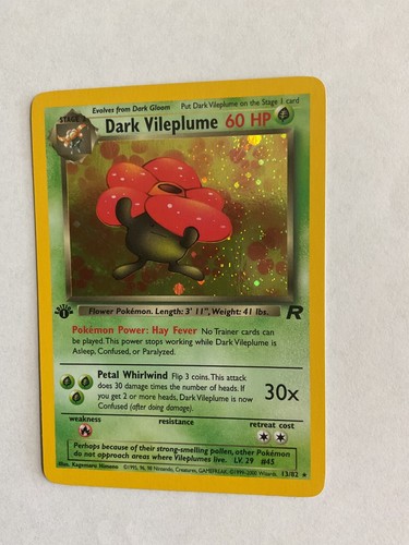 Dark Vileplume 13/82 Team Rocket 1st Edition Holo Rare Pokemon TCG - Picture 3 of 4