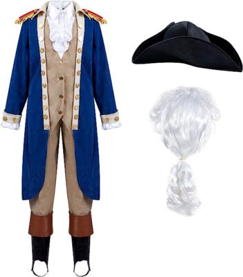 Syncfuns George Washington Colonial Boys Costume Set with Wig