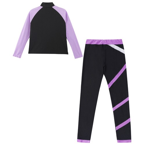 Kids Girls Outerwear Zipper Jacket Gymnastics Sweatshirt Top Activewear Sports - Picture 23 of 58