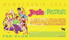 JOSIE AND THE PUSSYCATS FAN CLUB MEMBERSHIP CARD