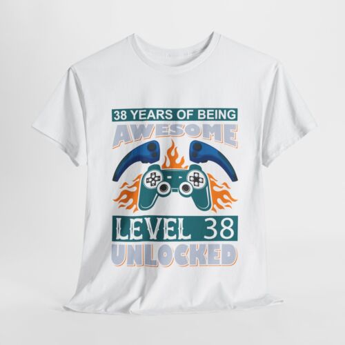 Gaming Video Games Unisex Heavy Cotton Tee T-Shirt 'Level Unlocked' - Picture 11 of 118