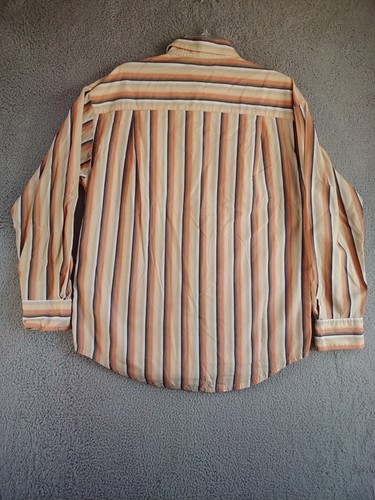 Geoffrey Beene Shirt Large Mens Long Sleeve Button Up Striped 100% Cotton - Picture 5 of 8