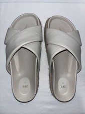 Zara 6.5 Taupe Cross Slide Sandals
