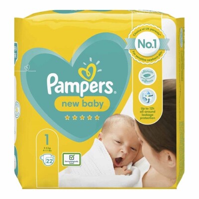 PAMPERS NEU BABY GRÖSSE 1 TRAGETASCHE 22 WINDELN
