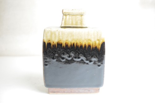 Japanese vintage Mashiko ware pottery flower vase Minoru Fukushima with box - Picture 7 of 17