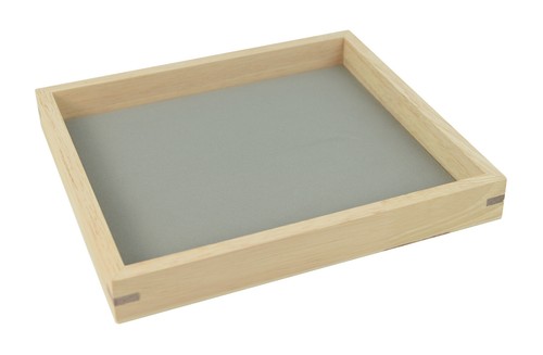 Stapelbares Naturholz Mehrzweck-Displaytablett mit Kunstleder oder Samtunterlage - Bild 7 von 11