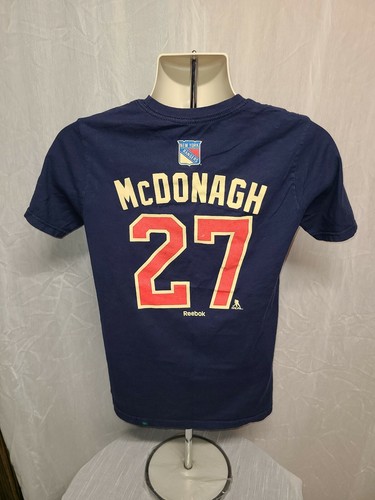 Reebok NHL New York Rangers Ryan MCDonagh #27 Kids Large 14 16 Blue TShirt - Picture 10 of 12