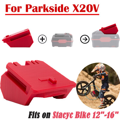 Akku-Adapter Konverter für Parkside X20V Akku zu für Stacyc 12'''' und 16'''' Bikes