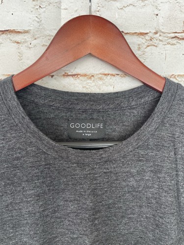 Goodlife Tri-Blend Scallop Crew T-Shirt - Dark Charcoal Gray - XL - Picture 3 of 4