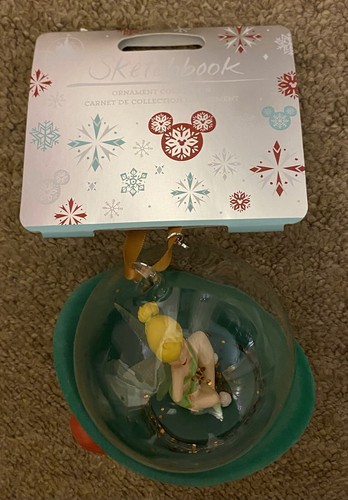 Disney Skizzenbuch Tink Tinker Bell Tinkerbell Peter Pan Hut Glaskugel Ornament - Bild 2 von 5