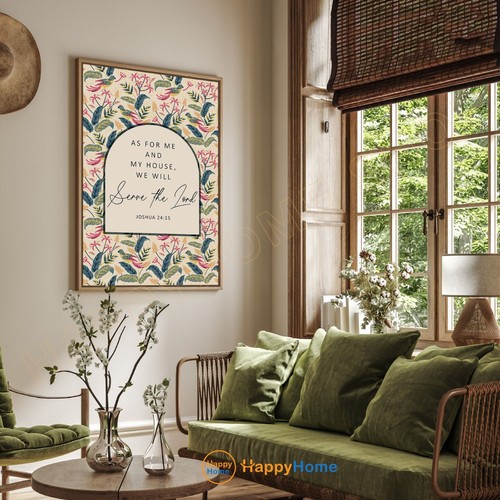 Joshua 24:15 Bible Verse Wall Art Me and My House Scripture Sign Prints -PB89 - Bild 4 von 17