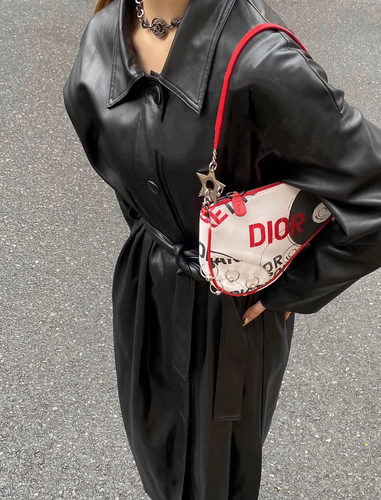 RARE☆☆☆Auth CHRISTIAN DIOR Hardcore Record Motiv Saddle Bag PM - Picture 2 of 12