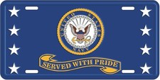 United States Navy Served With Pride License Plate Wall Sign Tag Made in the USA