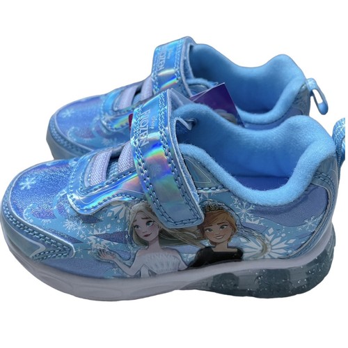 Disney Frozen 2 Toddler Girls' Light Up Sneakers - Size 7 New - Picture 3 of 5