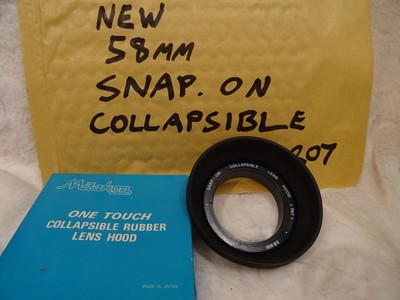 brand new MITAKON 58mm SNAP ON COLLAPSIBLE RUBBER LENS HOOD sony canon nikon etc