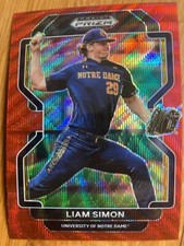 2022 Prizm Draft Picks Baseball Base Red Wave #PDP166 Liam Simon