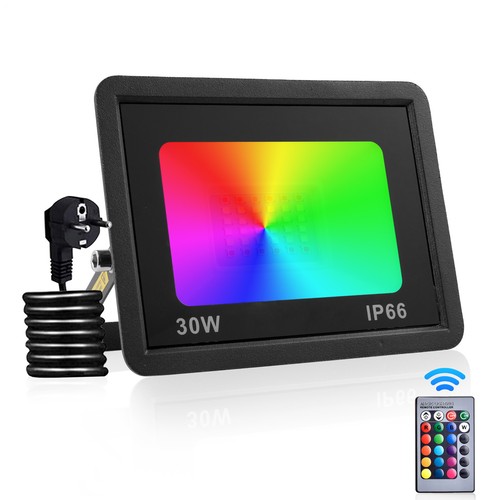 Proiettore LED RGB 10W-100W con spina colorato faretto esterno proiettore lampada giardino - Foto 18 di 19