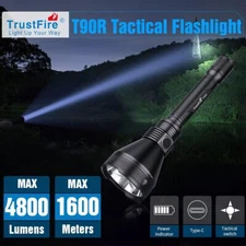 TrustFire Rechargeable Tactical Flashlight 4800Lumen , 1600m Beam Hunting Torch