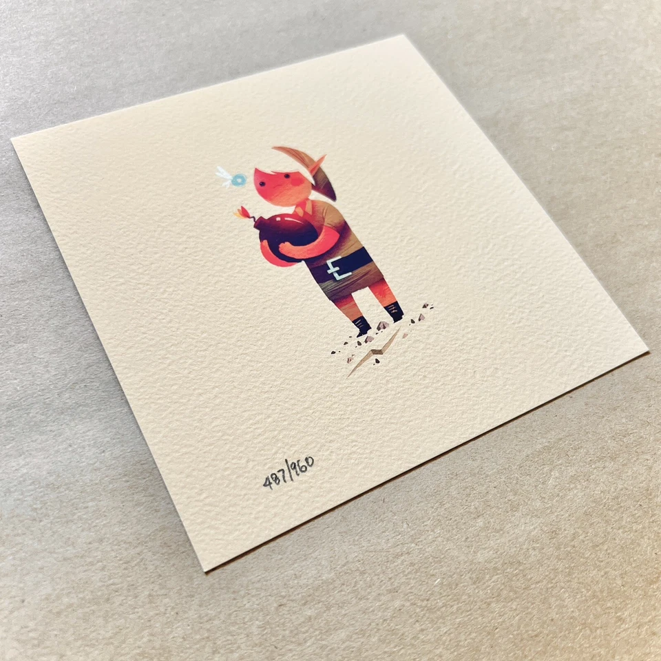 Olly Moss ENLACE LA LEYENDA DE ZELDA 5x5 Impresión NINTENDO Juego Lágrimas Reino Mondo Foto 3 de 4