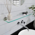 iflo Milton Glass Shelf 51cm Chrome Plated Floating Bathroom Wall Shelf Fixings