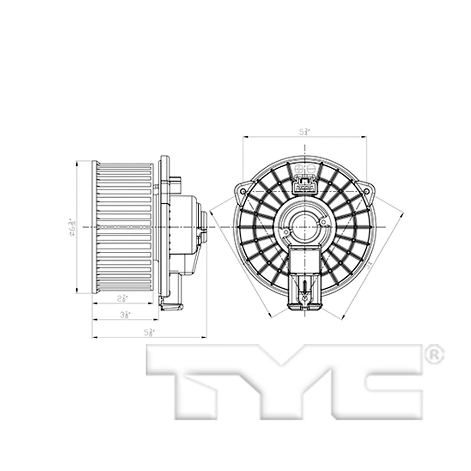 适用于 2012 - 2016 斯巴鲁 Impreza HVAC 吹风机电机前 TYC 961YE96 2013 2014 2015 — 第 3/4 张图片
