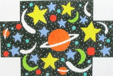 Space Brick Cover Hand Painted Needlepoint Canvas