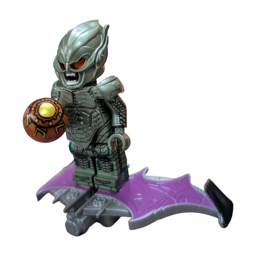 Custom Lego Green Goblin & Glider Minifigure Marvel Spiderman Villain Minifig - Picture 6 of 8