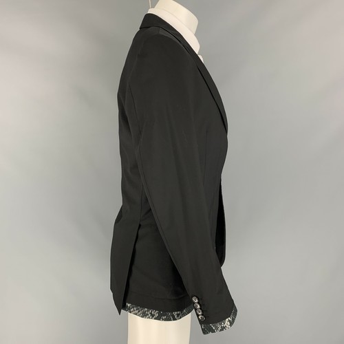 JOHN RICHMOND Size 38 Black Wool Peak Lapel Sport Coat - Picture 4 of 9