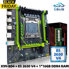   ZSUS X99-8D4 Motherboard Set With LGA2011-3 CPU Xeon E5 2650 V4 DDR4 16GB