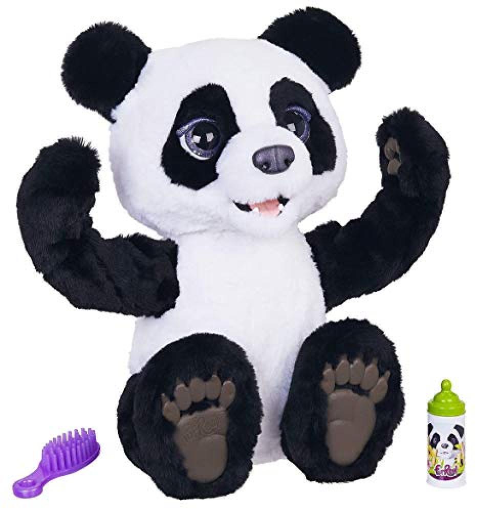 Hasbro FurReal- Plum Il Mio Panda Curioso Peluche Interattivo, Colore Bianco-Ner