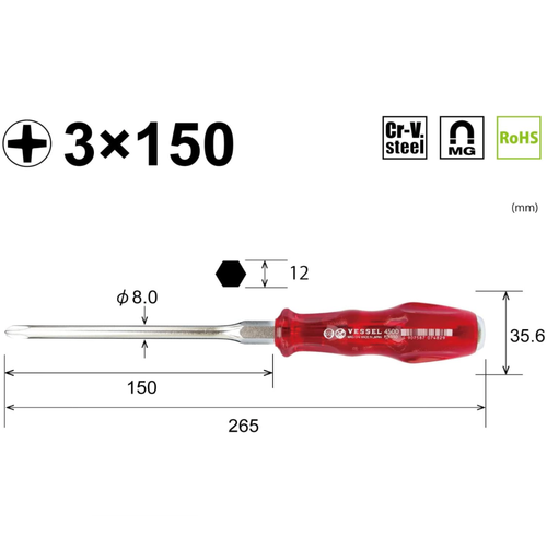 VESSEL 4500 Power Grip screwdriver full SET of 8 NEW - Picture 10 of 24