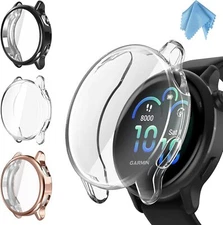 (3 Pack) Screen Protector Case for Garmin Vivoactive 6 Soft TPU Plated Bumper