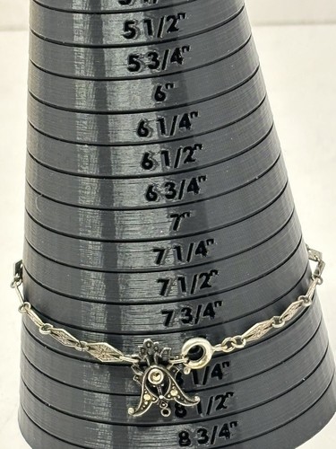 Antikes Art Deco Sterlingsilber Panel Armband mit interessantem Charm 8 Zoll - Bild 5 von 5